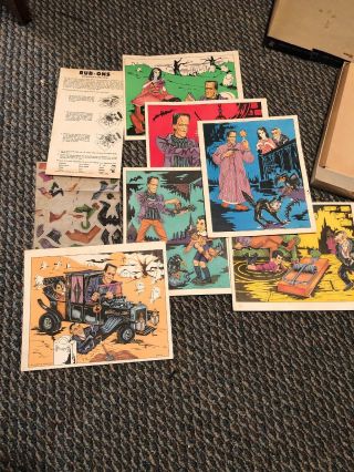 Rare 1965 THE MUNSTERS Hasbro Deluxe Magic Rub Ons Set Game 5