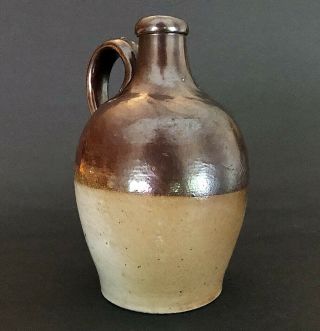 A Small London Saltglazed Stoneware Jug / Bottle,  Fulham,  1740 - 75