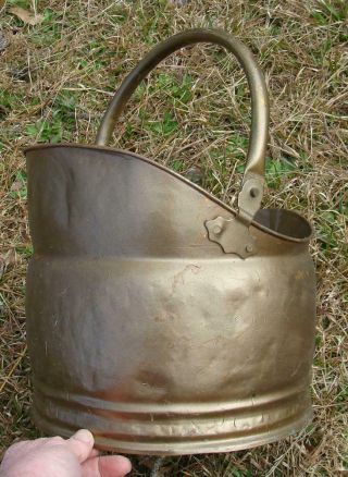 Vintage Handmade By Tinsmith Copper/brass Coal Scuttle Ash Bucket - Augusta,  Ga.