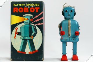 Nomura Horikawa Masudaya Ratchet Robot Tin Zoomer Japan Vintage Space Toy Rare