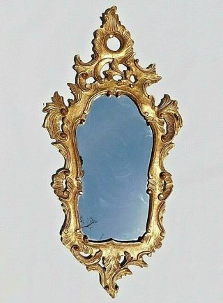 Large Antique Italian Florentine Gilt Wall Mirror Carved 36 " X 17 " Rococo Gold