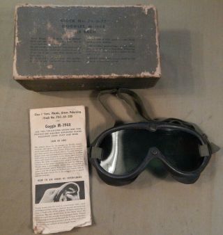 WWII / WW2 U.  S.  Army M - 1944 Goggles,  POLAROID,  w/ Extra Lenses 3