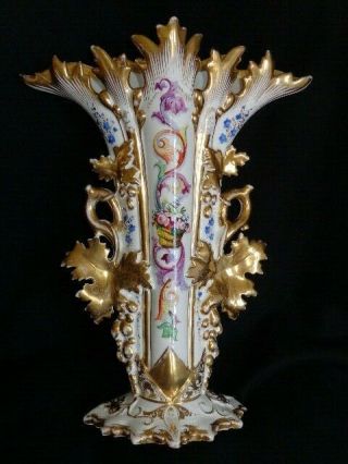 19th Century HP Old Paris Porcelain Large Decorative Vases 9