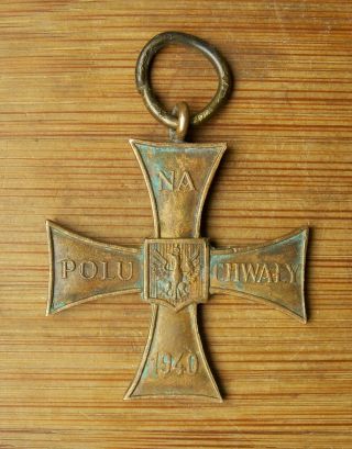 Polish Cross Of Valor,  1940,  Wwii,  Ww2