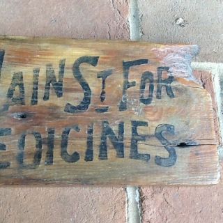 Early Prim Wooden Sign Groomes Pure Drugs & Medicine Advertising Trade 1800s 4