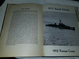 Rare VINTAGE Yearbook U.  S.  S.  Stickell DD888 Korean Cruise 1952 Ship USS 3