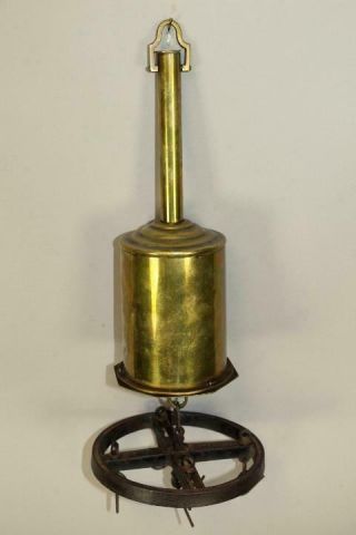 Rare Signed " Salter " 19th C Cast Iron And Brass Clock Work Fireplace Spit Jack