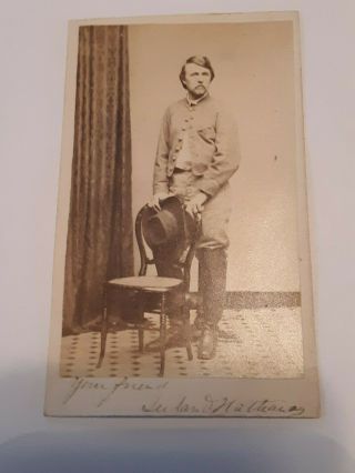 Cdv Photo Civil War Confederate Soldier By Cargo 