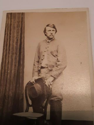 CDV Photo Civil War Confederate Soldier by Cargo ' s Photographic Rooms Pittsburgh 2
