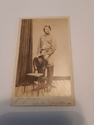 CDV Photo Civil War Confederate Soldier by Cargo ' s Photographic Rooms Pittsburgh 5