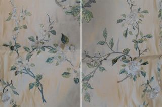 Antique Chinese Silk Embroidery Peacock Bird Flower Square Tapestry Wall Hanging 5