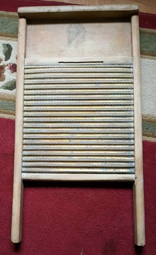 Vintage/antique Home Crest Brass Wash Board 24 " X 12.  5 "