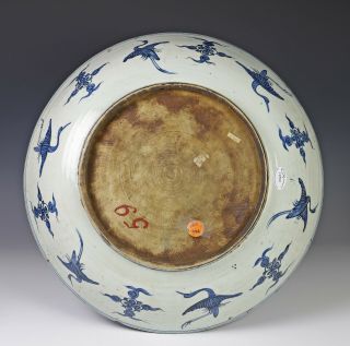 Impressive Large Antique Chinese Blue White Porcelain Deep Dish - Ming Dynasty 6