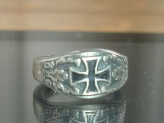 Rare 1914 German Iron Cross Ring Wwi Pat.  Nov.  24,  1914 Mottos On Side