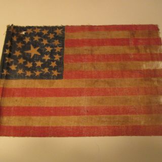 early 1860s HISTORICAL Vintage AMERICAN 33 STAR MEDALLION PARADE FLAG CIVIL WAR 2