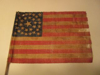 early 1860s HISTORICAL Vintage AMERICAN 33 STAR MEDALLION PARADE FLAG CIVIL WAR 3