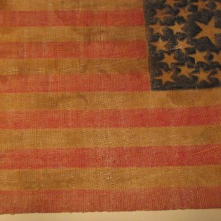 early 1860s HISTORICAL Vintage AMERICAN 33 STAR MEDALLION PARADE FLAG CIVIL WAR 5