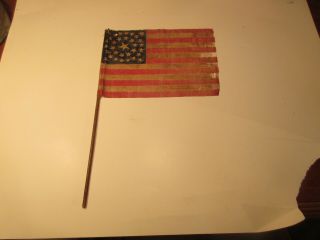 early 1860s HISTORICAL Vintage AMERICAN 33 STAR MEDALLION PARADE FLAG CIVIL WAR 6