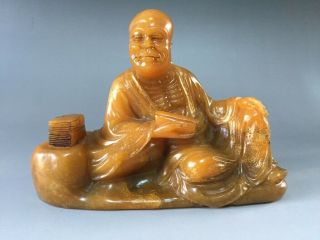 Rare Chinese Antique Natural Yellow Shoushan Tianhuang Stone Figure Statue 1325g
