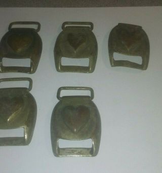 7 Rare Vintage Civil War Relic Confederate Brass Horse Harness Buckle Covers 3