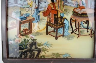 Chinese Reverse Glass Painting Private Tutoring Girls School Class Scene Books 7