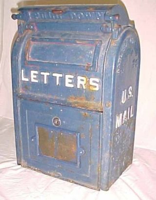 Vintage U.  S.  Post Office Mail Box Cast Iron Dated 1931