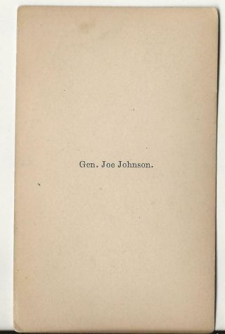 Civil War CDV Confederate General Joseph Johnston 2