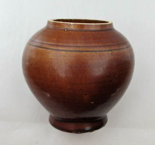 Chinese Tang Pottery Sancai Ware Amber Glaze Pot c.  7th - 8th C / 5 