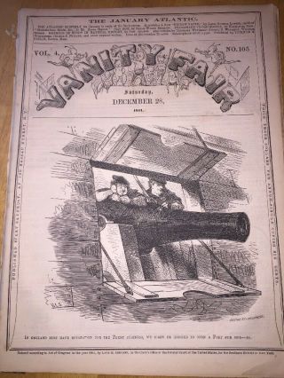 1861 Rare Vanity Fair Civil War Newspaper - Great Civil War Content