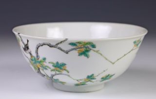 Antique Chinese Porcelain Bowl with Flowers and Birds - Guangxu Mark and Period 2