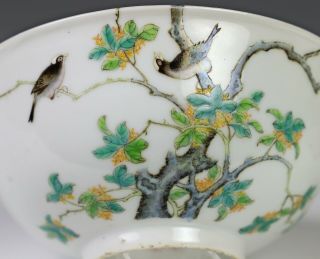 Antique Chinese Porcelain Bowl with Flowers and Birds - Guangxu Mark and Period 8