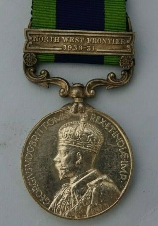 War Medal Indian North West Frontier 1930 - 31 Sepoy Sakhi Gul Tochi Scouts 4331