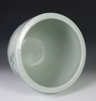 Large Antique Chinese Famille Rose Porcelain Planter Bowl w Birds - 19c 11
