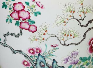 Large Antique Chinese Famille Rose Porcelain Planter Bowl w Birds - 19c 7