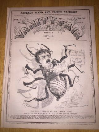 1861 Rare Vanity Fair Civil War Newspaper William Howard Russell