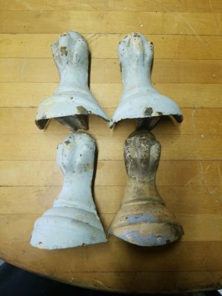 4 Large Matching Antique Cast Iron Eagle Claw Feet Legs for Porcelain Bath Tub 11