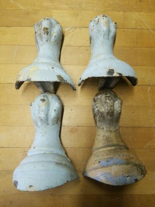 4 Large Matching Antique Cast Iron Eagle Claw Feet Legs For Porcelain Bath Tub
