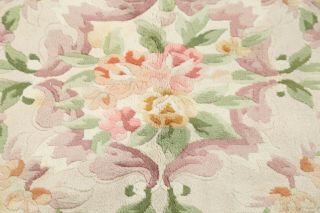 Vintage Floral Wool Handmade Art Deco Chinese Oriental Area Rug 6x9 Light Green 8