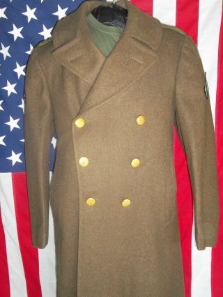Wwii United States Army Air Corp Trench Coat 1944 1st Air Force 38r