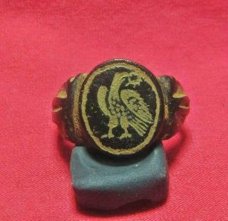 Roman Ancient Bronze Legionary Ring (eagle) Aquila.