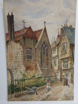 Really Old Painting Water Colour Cambridge Street Signed