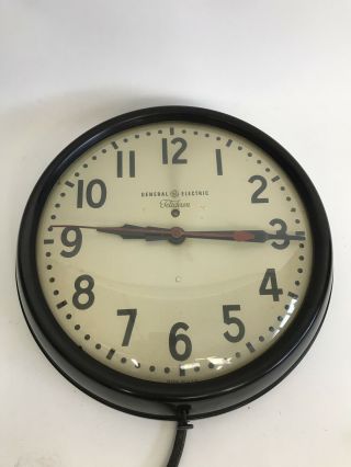 Vintage General Electric Deco Bakelite School Industrial Wall Clock 1HA1612 4