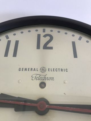 Vintage General Electric Deco Bakelite School Industrial Wall Clock 1HA1612 7