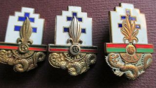 Three (3) Variations Of The 13th Demi - Brigade Of The French Foreign Legion Pin