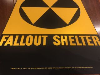 Fallout Shelter Sign/ Authentic Cold War U.  S.  Gov Issue.  10x14 Steel