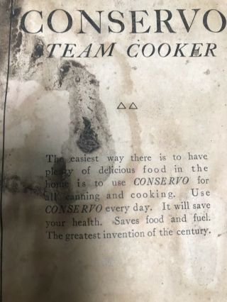 Antique 1907 Conservo Steamer Toledo Cooker Portable Stove Steam Canner Smoker 3