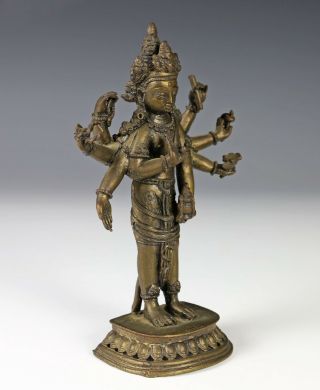 Antique Chinese Tibetan Bronze of Eight Armed Standing Bodhisattva 3
