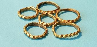 Viking Norse Gold Rings X 6 8th - 9th Century Ad Northern Europe