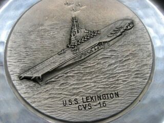 . Vintage Ashtray US NAVY USS LEXINGTON CVS 16 2