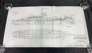 Vintage Us Army Lci (l) Landing Craft (infantry) Ship Blueprint